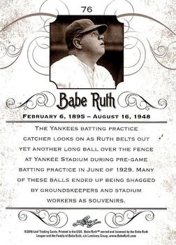 2016 Leaf Babe Ruth Collection #76 Babe Ruth Back