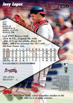 1998 Stadium Club - One of a Kind #67 Javy Lopez Back
