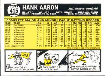 2000 Topps - Limited Aaron #8 Hank Aaron Back