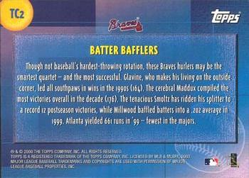 2000 Topps - Limited Combos #TC2 Batter Bafflers (Tom Glavine / John Smoltz / Greg Maddux / Kevin Millwood)  Back