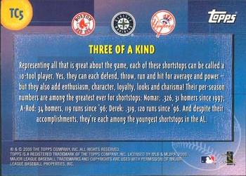 2000 Topps - Limited Combos #TC5 Three of a Kind (Nomar Garciaparra / Alex Rodriguez / Derek Jeter)  Back
