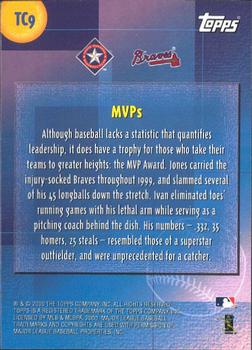 2000 Topps - Limited Combos #TC9 MVPs (Ivan Rodriguez / Chipper Jones)  Back