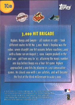 2000 Topps - Limited Combos #TC10 3000 Hit Brigade (Tony Gwynn / Cal Ripken Jr. / Wade Boggs)  Back