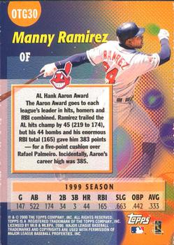 2000 Topps - Limited Own the Game #OTG30 Manny Ramirez  Back