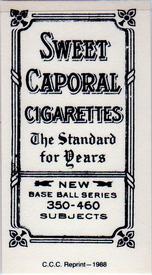 1988 Card Collectors 1909-11 T206 (Reprint) #NNO Gabby Street Back