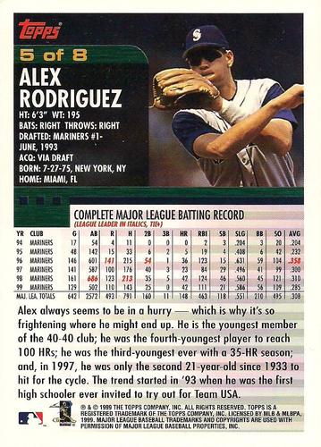 2000 Topps - Oversize Series 1 #5 Alex Rodriguez Back
