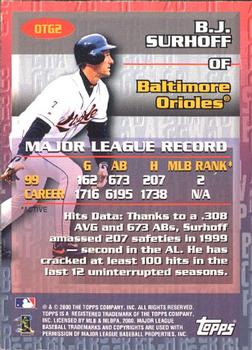2000 Topps - Own the Game #OTG2 B.J. Surhoff Back