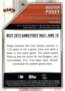 2015 Bowman's Best - Refractors #30 Buster Posey Back