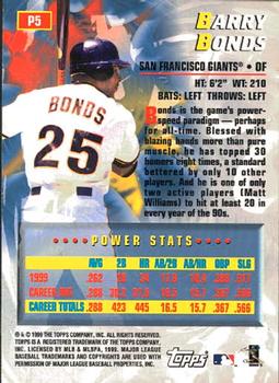 2000 Topps - Power Players #P5 Barry Bonds Back