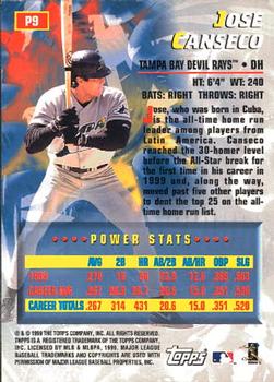 2000 Topps - Power Players #P9 Jose Canseco Back