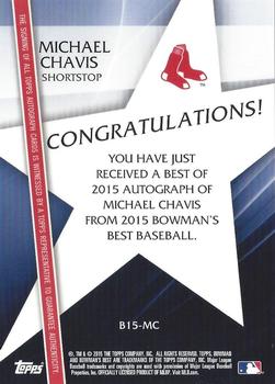 2015 Bowman's Best - Best of 2015 Autographs Atomic Refractors #B15-MC Michael Chavis Back