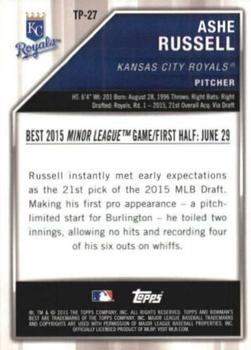 2015 Bowman's Best - Top Prospects Blue Refractors #TP-27 Ashe Russell Back