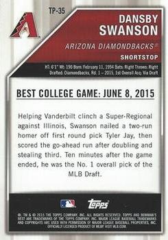 2015 Bowman's Best - Top Prospects Red Refractors #TP-35 Dansby Swanson Back