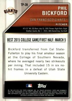 2015 Bowman's Best - Top Prospects Red Refractors #TP-39 Phil Bickford Back