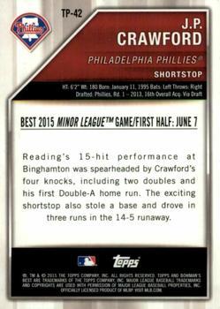2015 Bowman's Best - Top Prospects Red Refractors #TP-42 J.P. Crawford Back