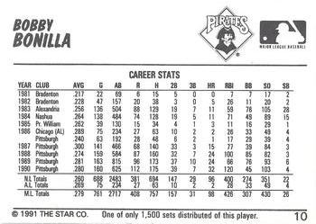 1991 Star Home Run #10 Bobby Bonilla Back
