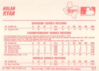 1991 Star Home Run #57 Nolan Ryan Back
