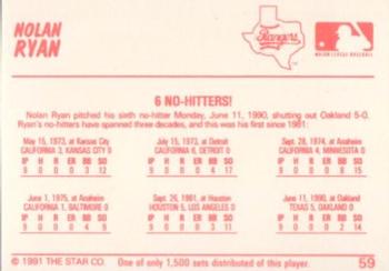 1991 Star Home Run #59 Nolan Ryan Back