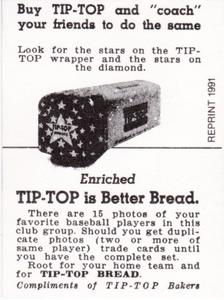 1991 1947 Tip-Top Reprint #NNO Tommy Henrich Back