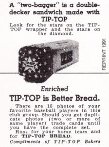 1991 1947 Tip-Top Reprint #NNO Bruce Edwards Back