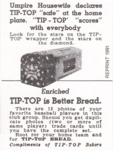1991 1947 Tip-Top Reprint #NNO Marv Rackley Back