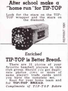 1991 1947 Tip-Top Reprint #NNO Ken Trinkle Back