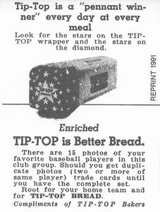 1991 1947 Tip-Top Reprint #NNO Bob Chipman Back