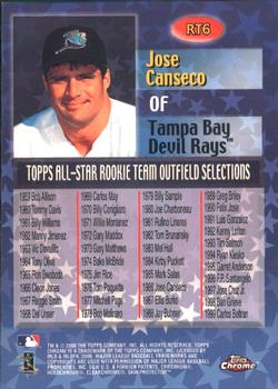 2000 Topps Chrome - All-Star Rookie Team #RT6 Jose Canseco  Back