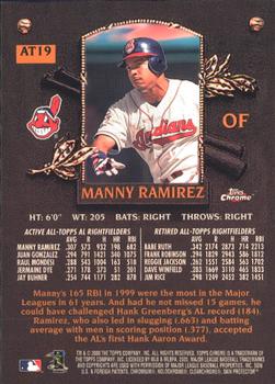 2000 Topps Chrome - All-Topps #AT19 Manny Ramirez  Back