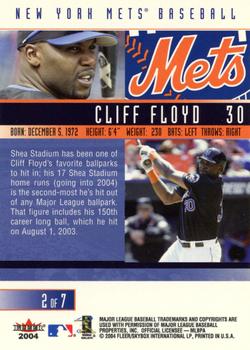 2004 Fleer New York Mets Commemorative #2 Cliff Floyd Back