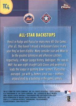 2000 Topps Chrome - Combos #TC4 All-Star Backstops (Mike Piazza / Ivan Rodriguez)  Back