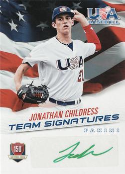 2015 Panini USA Baseball - 15U National Team Signatures Green Ink #8 Jonathan Childress Front