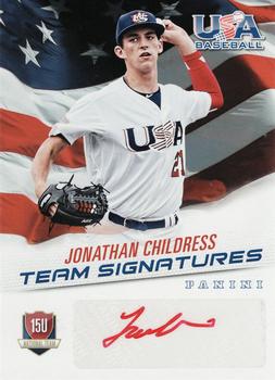 2015 Panini USA Baseball - 15U National Team Signatures Red Ink #8 Jonathan Childress Front