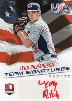 2015 Panini USA Baseball - 15U National Team Signatures Red Ink #18 Lyon Richardson Front