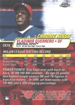2000 Topps Chrome - Chrome Kings #CK10 Vladimir Guerrero  Back
