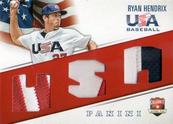 2015 Panini USA Baseball - Collegiate National Team Jerseys Prime #9 Ryan Hendrix Front