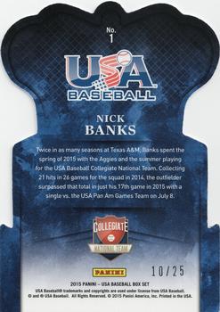 2015 Panini USA Baseball - Crown Royale Blue #1 Nick Banks Back