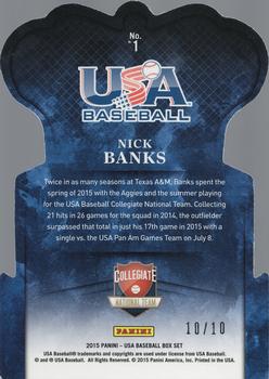 2015 Panini USA Baseball - Crown Royale Gold #1 Nick Banks Back