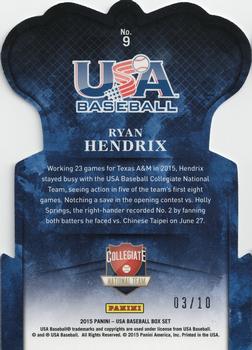 2015 Panini USA Baseball - Crown Royale Gold #9 Ryan Hendrix Back