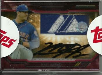 2015 Topps Strata - Clearly Authentic Autographed Relics Red Laundry Tag #CAAR-MH Matt Harvey Front