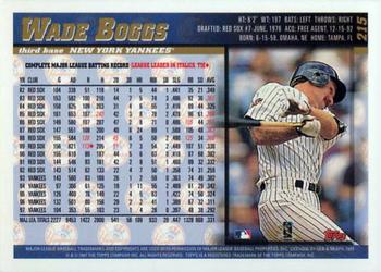 1998 Topps #215 Wade Boggs Back