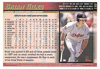 1998 Topps #190 Brian Giles Back