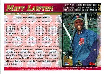 1998 Topps #208 Matt Lawton Back