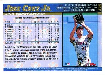 1998 Topps #326 Jose Cruz Jr. Back