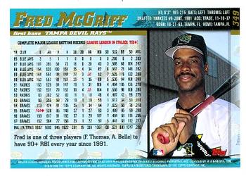 1998 Topps #349 Fred McGriff Back