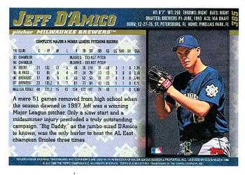 1998 Topps #385 Jeff D'Amico Back
