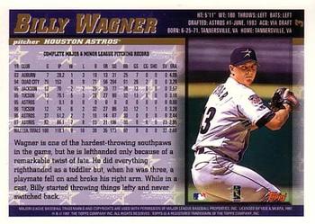 1998 Topps #3 Billy Wagner Back