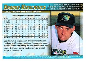 1998 Topps #472 Brooks Kieschnick Back