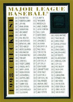 1998 Topps #502 Checklist: 284-442 Front