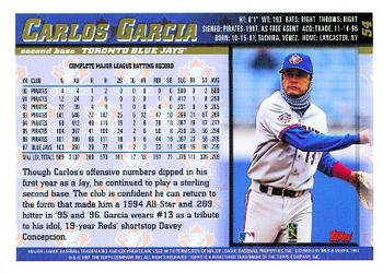 1998 Topps #54 Carlos Garcia Back